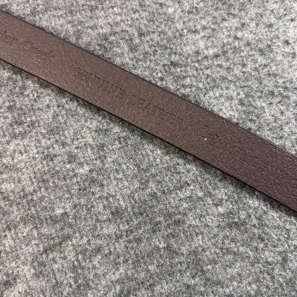 Coldwater Creek Slim Brown Genuine Leather Belt Blue Clip Buckle Women's Size L - Picture 11 of 11